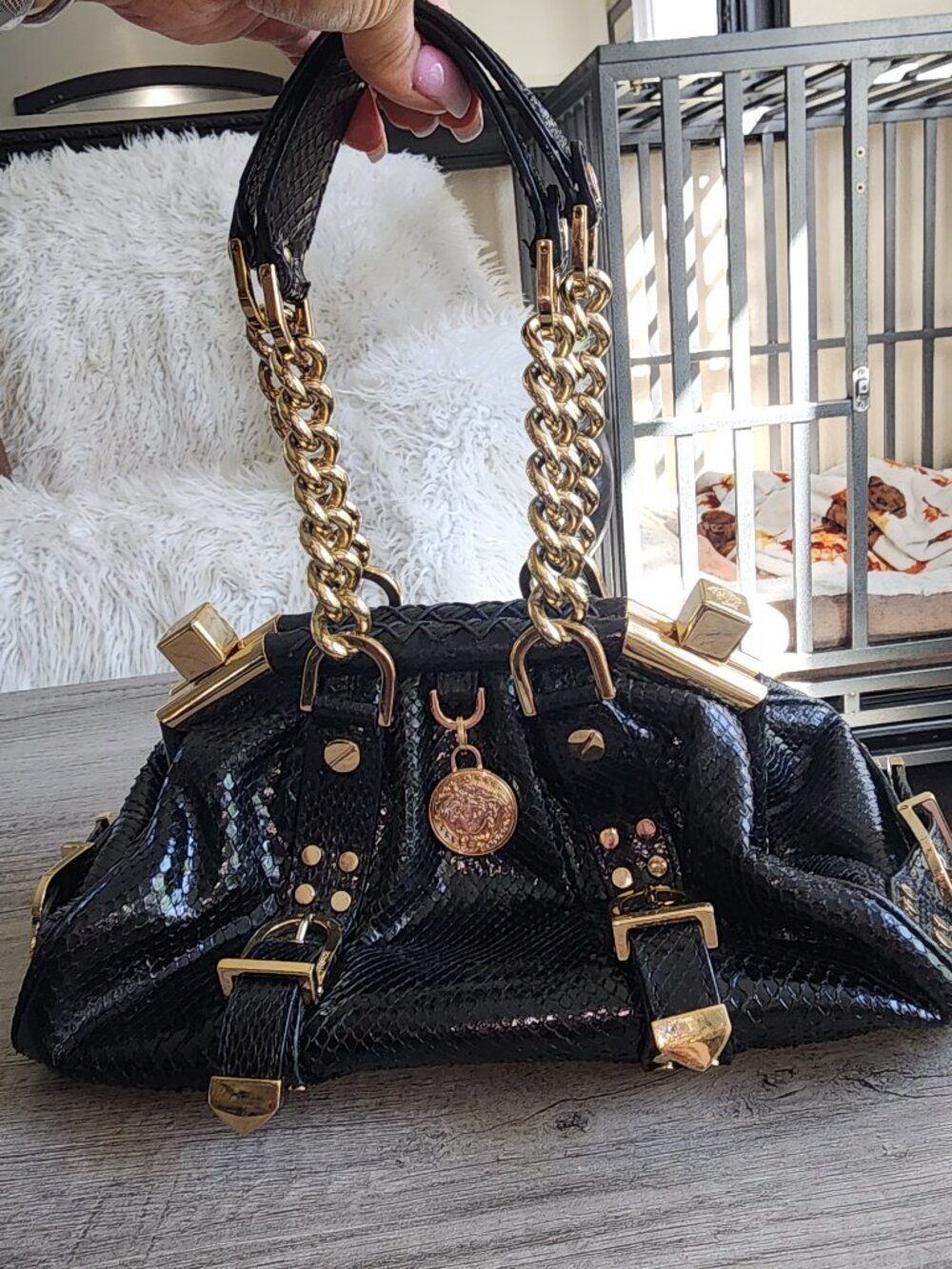 Versace Madonna Boston Bag- Snakeskin